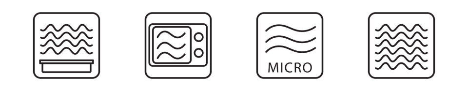 Symbols like these tell you that the pack is intended for us in a microwave oven.