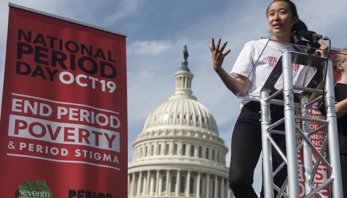 Nadya Okamoto founder of PERIOD, an American non-profit organization working for menstrual equity, speaks at the Capitol during a National Period Day rally in Washington. Activism to end period poverty and for period equity has made headlines all over the world in recent years. Nadya Okamoto founder of PERIOD, an American non-profit organization working for menstrual equity, speaks at the Capitol during a National Period Day rally in Washington. Activism to end period poverty and for period equity has made headlines all over the world in recent years.