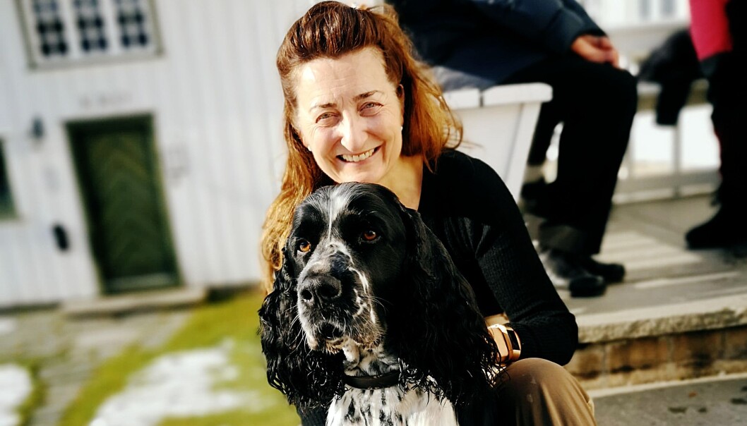 May-Britt Moser and her dog, Fado. May-Britt Moser and her dog, Fado.