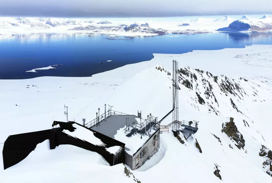 Record high levels of CO2 and methane were recorded in the atmosphere over Norway in 2019. Pictured here is the Zeppelin observatory in Spitsbergen, the largest of the islands in Svalbard.