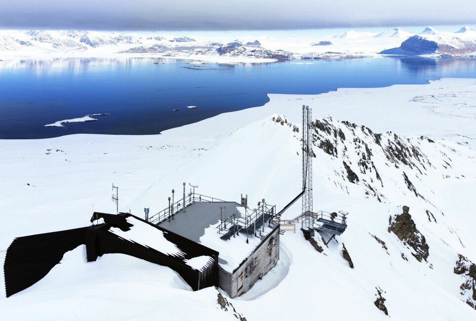 Record high levels of CO2 and methane were recorded in the atmosphere over Norway in 2019. Pictured here is the Zeppelin observatory in Spitsbergen, the largest of the islands in Svalbard.