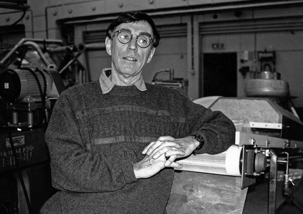 Raa leans on equipment in a laboratory hall where he and his colleagues shifted production of biological products from bench scale to a semi-industrial scale. Raa leans on equipment in a laboratory hall where he and his colleagues shifted production of biological products from bench scale to a semi-industrial scale.