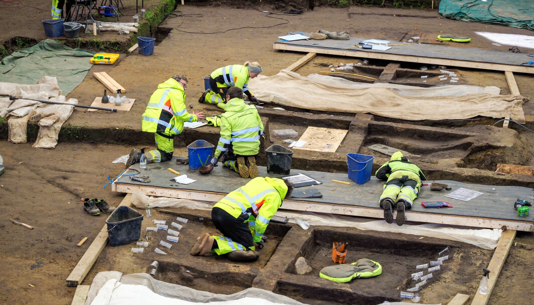 The Gjellestad Viking ship excavation started at the end of June, and is expected to finish this week, unless findings in the coming days demand more time. The Gjellestad Viking ship excavation started at the end of June, and is expected to finish this week, unless findings in the coming days demand more time.
