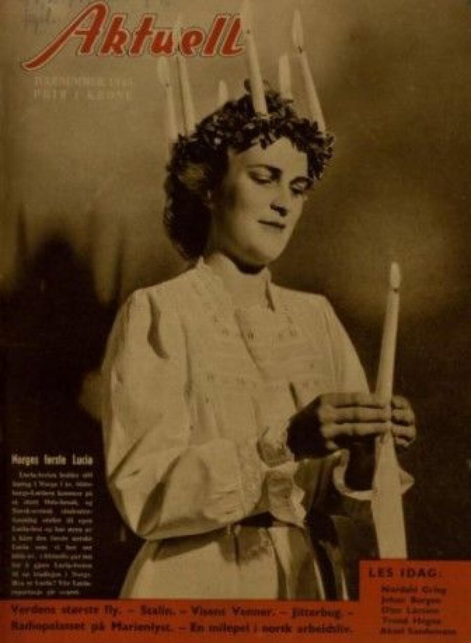 Norway's first Lucia on the cover of the weekly magazine Aktuell.
