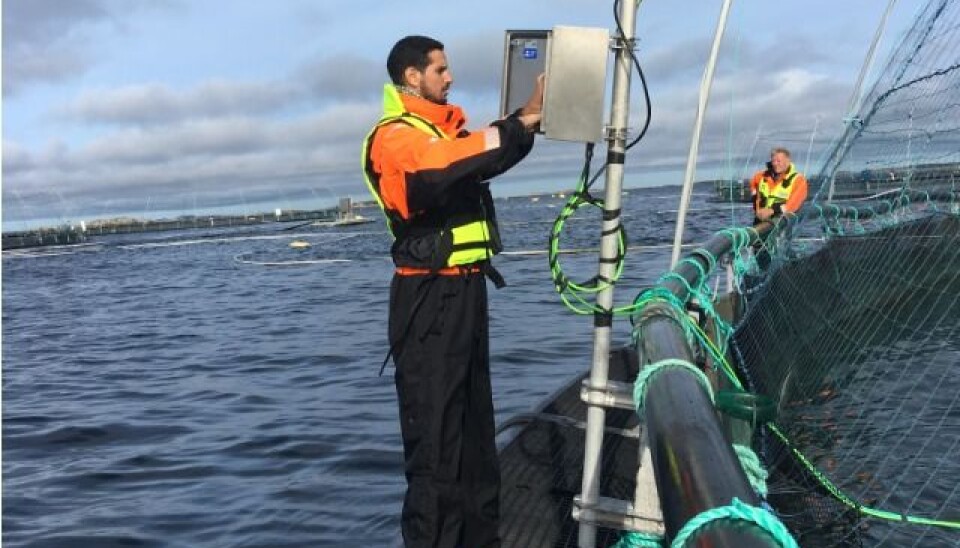 SICA deployed in one of the cages at SINTEF ACE facilities in Rataren by Hamid Er-Rachdi/CTN.