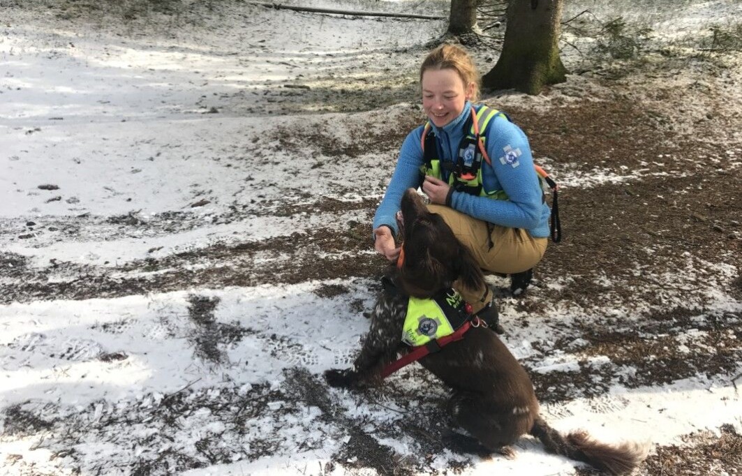 Kristin Paaske Anfinsen works at NMBU, the Norwegian University of Life Sciences, and has been involved in searching for missing people with her hunting dog, Nemo, a small Münsterländer. “It really made me want to do this more,” she said. Kristin Paaske Anfinsen works at NMBU, the Norwegian University of Life Sciences, and has been involved in searching for missing people with her hunting dog, Nemo, a small Münsterländer. “It really made me want to do this more,” she said.