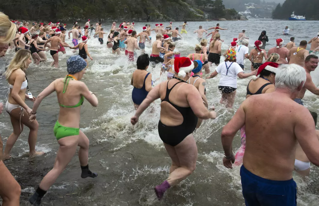 Never swim alone in ice-cold water, warns heart specialist Maja-Lisa Løchen.
