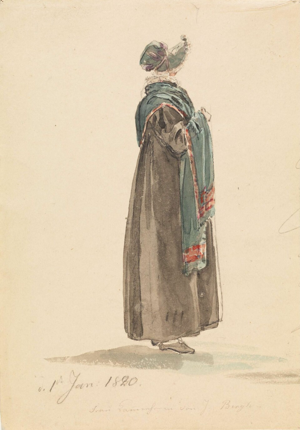 The Bergen artist Johan Christian Dahl drew Mrs. Irgens Bergh on 1 January 1820. (Photo: National Museum)