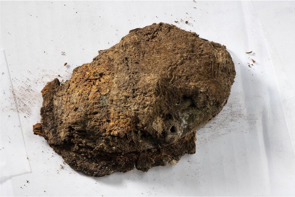 The brooch with the textiles was found in a woman's grave at Hestnes in southern Trøndelag county during excavations in 2020. The grave has been dated to approximately 850-950 CE, in the middle of the Viking Age.