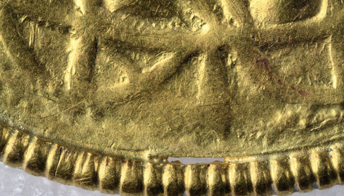 A close up of one of the bracteates. A close up of one of the bracteates.