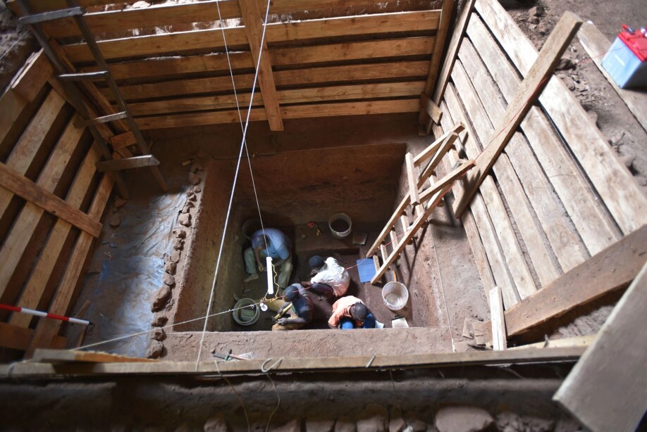 TRENCH EXCAVATION: The human burial was found at the bottom of this trench excavation at Panga ya Saidi.