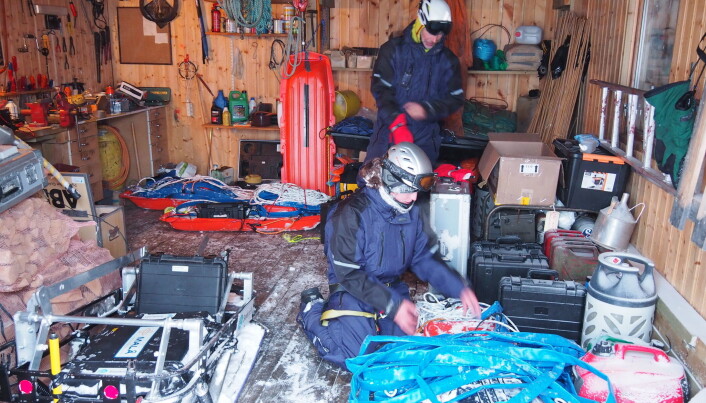The hut on the glacier where the researchers stored their equipment. The hut on the glacier where the researchers stored their equipment.