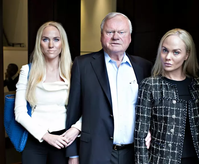 Norway's richest man, shipping magnate John Fredriksen, has an estimated net worth of 12,4 billion US dollars, according to the Norwegian newspaper Kapital. Here he is pictured with his daughters Kathrine Astrup Fredriksen (left) and Cecilie Astrup Fredriksen.