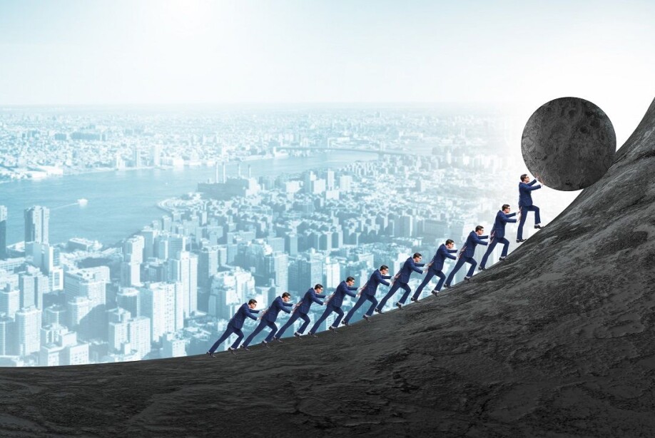 Apparently, most people are happiest when they are not pushing the big stones at work.