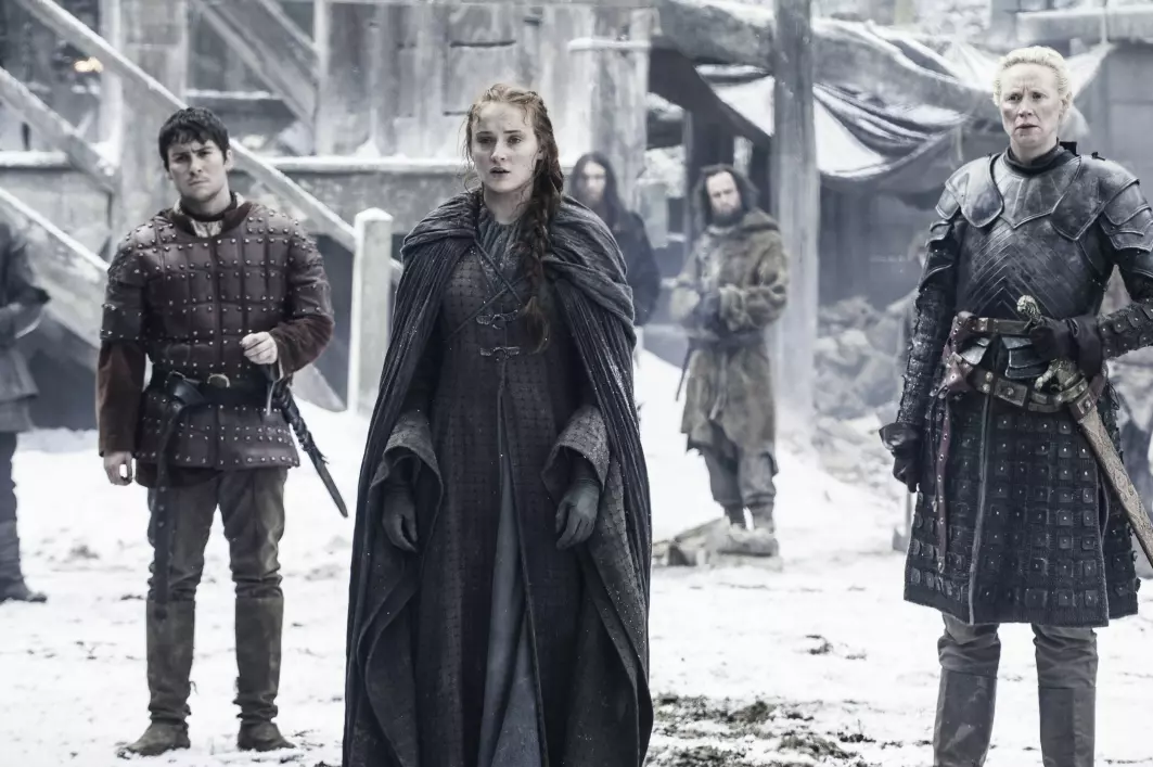 Both Sansa Stark (middle) and Brienne of Tarth (right) are female characters in Game of Thrones that challenge the female ideal of the fantasy universe in various ways.