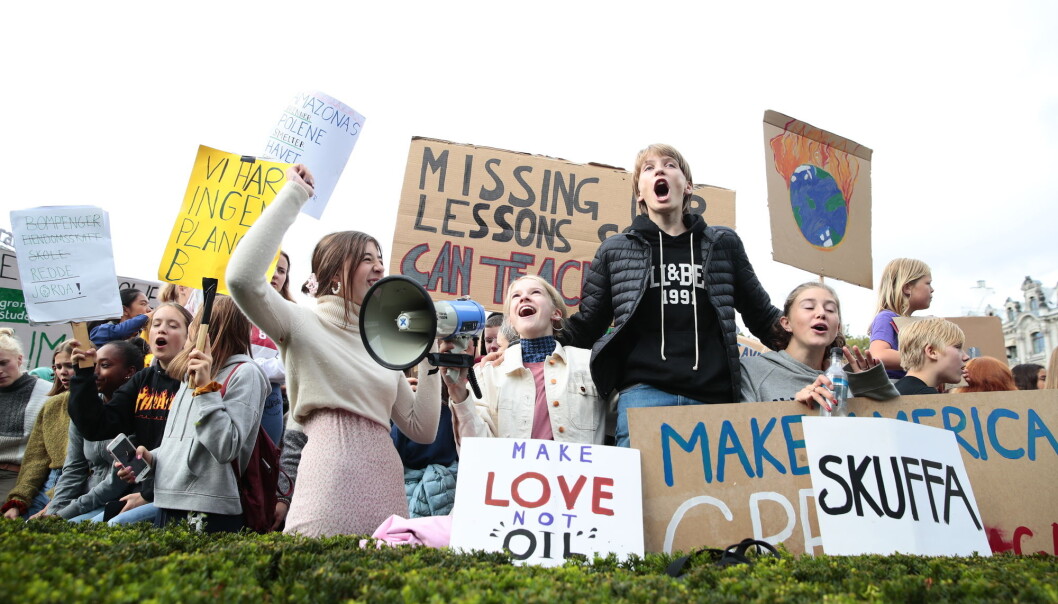 Young people have seen that rapid change is possible, in a recent survey 70 per cent of Norwegians between the ages 18-30 respond that they have increased faith that something can be done about climate change. The photo is from a school strike against climate change in 2019 in Oslo. Young people have seen that rapid change is possible, in a recent survey 70 per cent of Norwegians between the ages 18-30 respond that they have increased faith that something can be done about climate change. The photo is from a school strike against climate change in 2019 in Oslo.