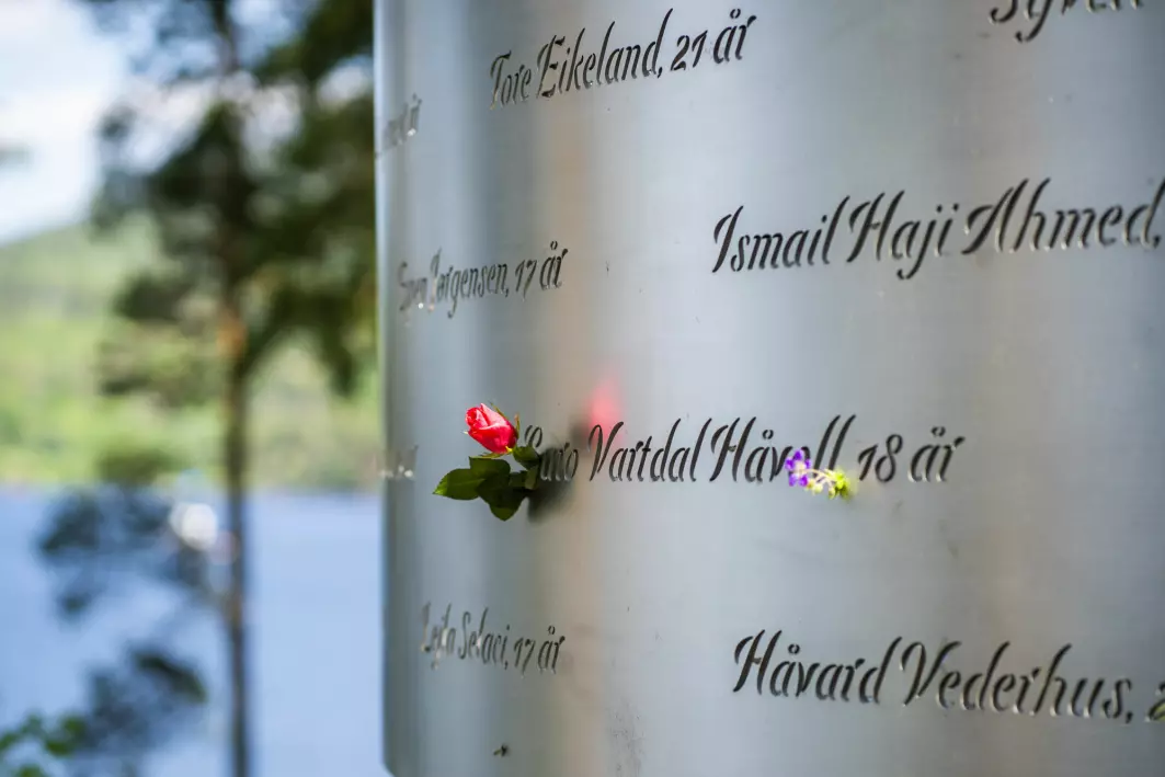 “They saw friends die. There is a reason why this attack differs from other traumatic events for the survivors,” says Grete Dyb, Head of Research at the Norwegian Centre for Violence and Traumatic Stress Studies (NKVTS). The picture shows the memorial in Lysningen engraved with the names of the 69 people who were killed in the terror attack on the Norwegian island of Utøya on 22 July 2011.