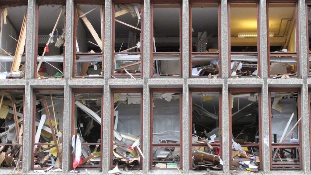 Bombed out building after the 2011 terror attacks in Oslo. Bombed out building after the 2011 terror attacks in Oslo.