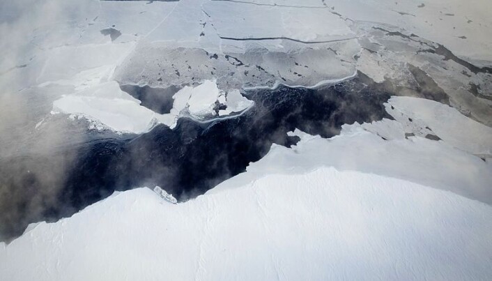Sea ice lead. Note the research ship on the near side! Sea ice lead. Note the research ship on the near side!