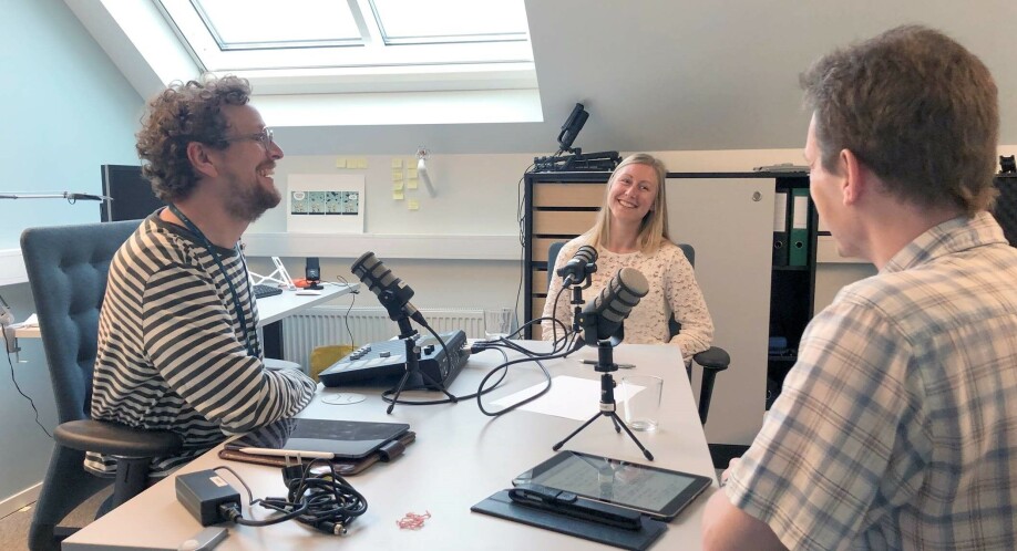Ingjald Pilskog and Stephen Outten interviewing Jenny Hagen.
