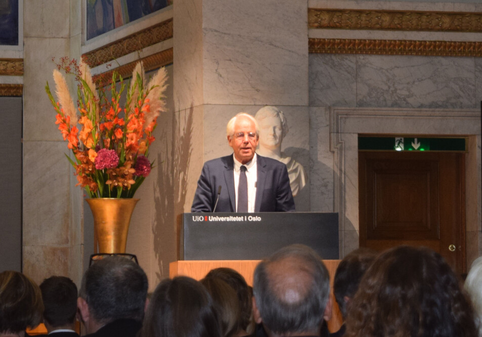 Professor Emeritus Bjarne Bogen held a speech during the ceremony.