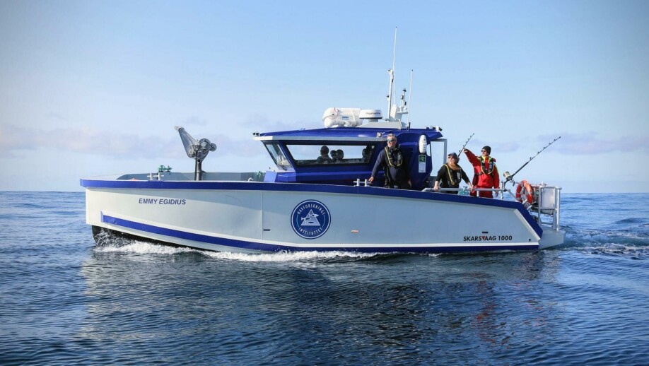 The tagging team on board 'Emmy Egidius': Gunnar Didriksen behind the helm, Otte Bjelland, Jan Hinriksson and tagging manager Keno Ferter.
