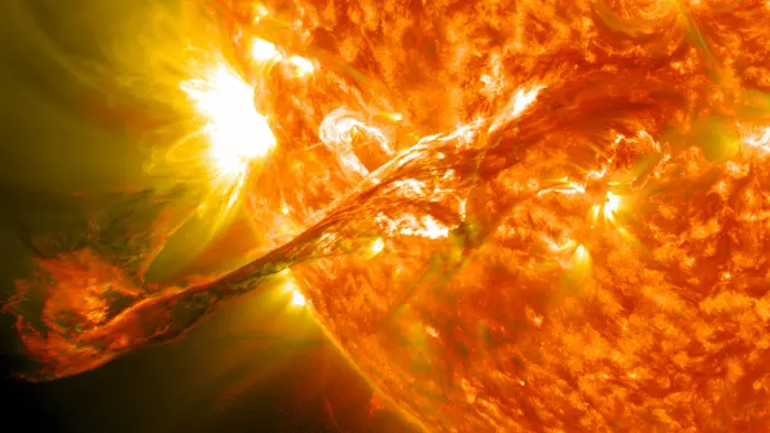 What happens on the Sun affects us. The photo shows a large eruption that occurred in 2012.