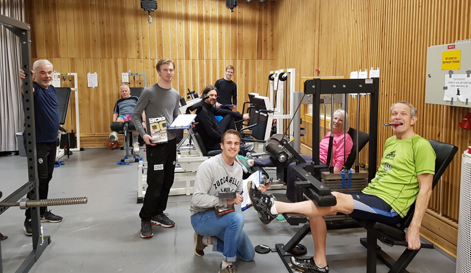At the gym: All the participants in the study received expert guidance throughout the study from students at the Section for Health and Exercise Physiology at INN in Lillehammer.
