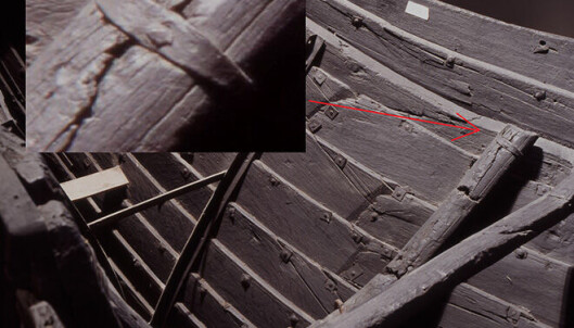 An example of how such a rivet was used in the Oseberg Viking ship. An example of how such a rivet was used in the Oseberg Viking ship.