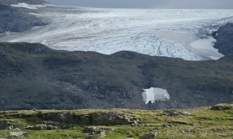 The Blåisen Glacier melts more ice in the summer than it has time to freeze in the winter.