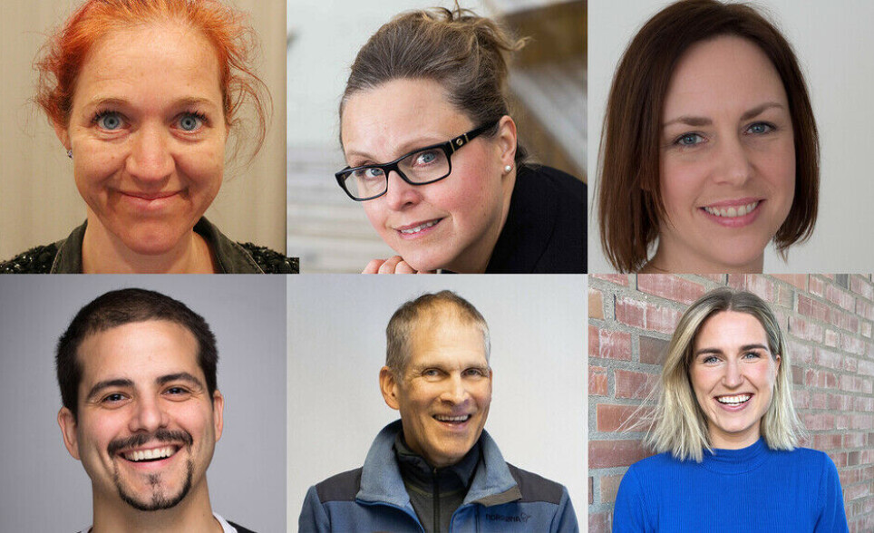 The Hospital of Southern Norway and UiA will develop Norway’s first completely digital treatment offer for HIV patients. Top column, left to right: assistant professor Anita Øgård Repal, associate professor Hege Mari Johnsen, postdoctoral research fellow Ellen Margrethe Iveland Ersfjord. Bottom column, left to right: associate professor Santiago Gil Martinez, patient representative Kim Fangen at the Hospital of Southern Norway, associate professor Susanne Aune Solaas.