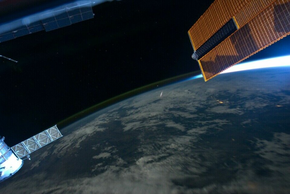A shooting star, seen from space.