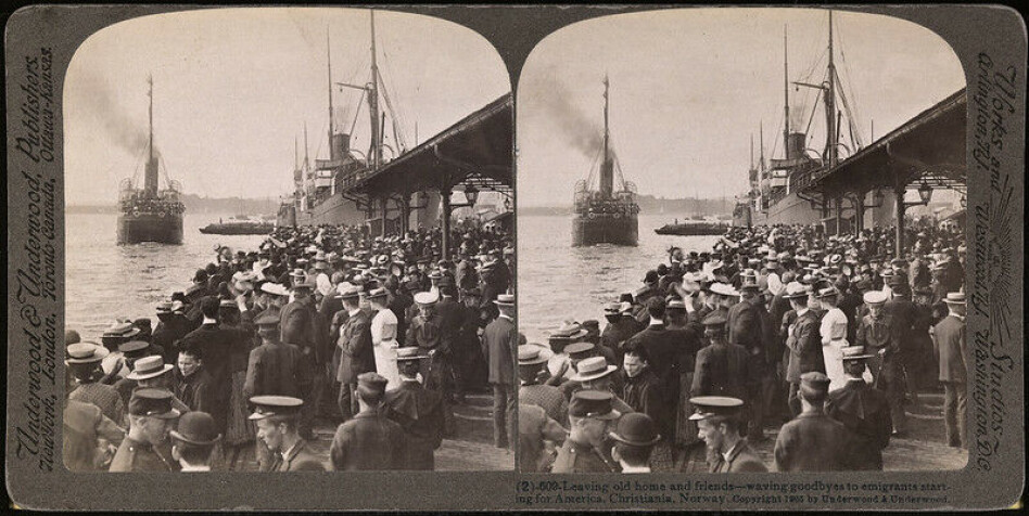 Norwegian emigrants leaving Oslo (then Christiania) for America in 1905.