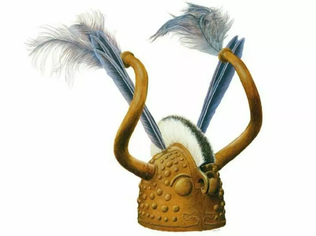 About a thousand years before our era, this Danish helmet with horns and feathers may have been part of a priest’s ritual costume.