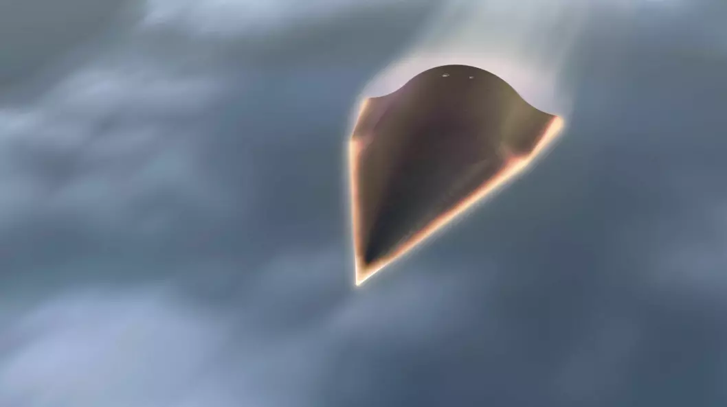 This is an artistic representation of the hypersonic vessel called HTV-2, tested by DARPA. It is said to have reached a speed of 20,000 kilometres per hour in the atmosphere. It’s not a weapon, but a hypersonic experiment that was conducted in the early 2010s.