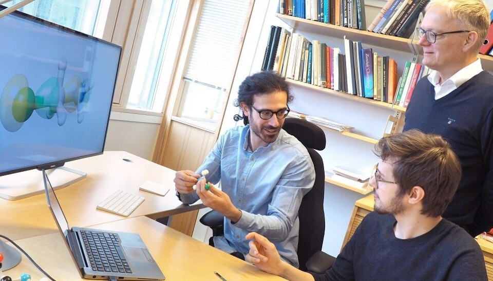 Discoveries in a brand-new field in chemistry can yield exciting results. Pictured: Rosario Riso, Tor S. Haugland og Henrik Koch.