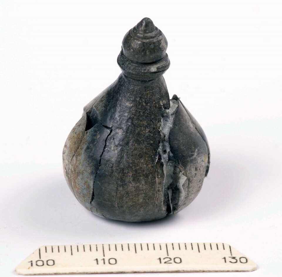 Hnefatafl game piece found during the excavation in Kyiv.