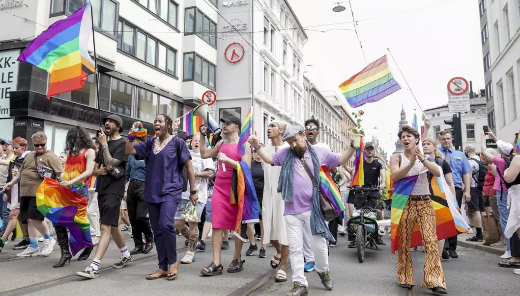 Despite the main Pride Parade being cancelled, people in Oslo still organised and marched on Saturday, the day after the shootings, and got together for a memorial in front of the city hall on Monday.