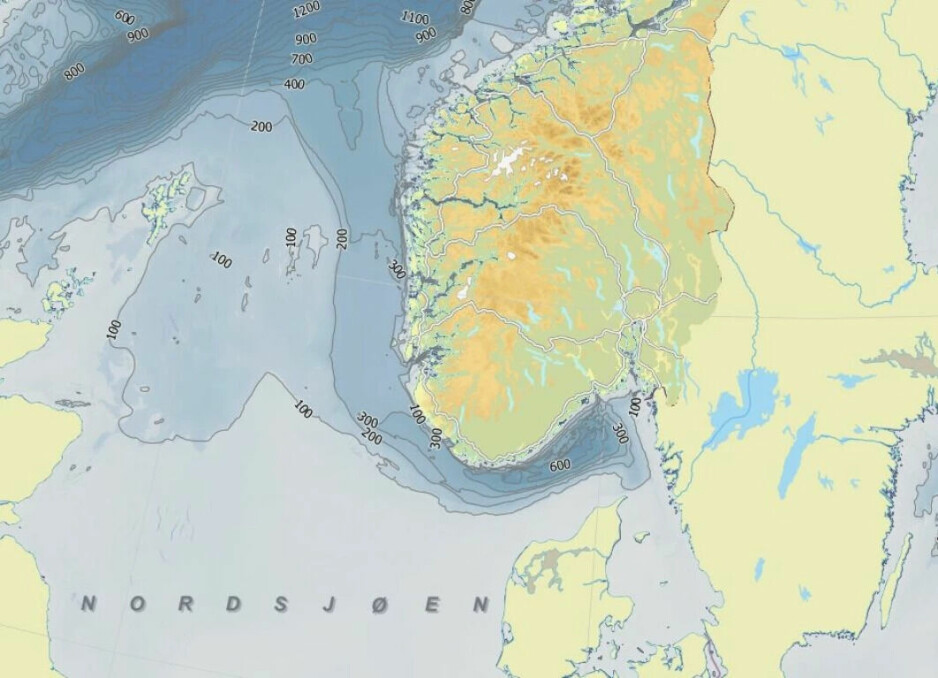 The Norwegian trench begins outside the Oslofjord and extends all the way around the south and west coast of Norway. Here, a giant glacier has eroded deep into the otherwise very shallow North Sea and Skagerakk.