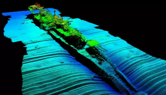 The average depth in the North Sea is only 100 metres. At a depth of 490 metres in the Norwegian trench, Statnett discovered the wreck of the German warship <span class="italic" data-lab-italic_desktop="italic">Karlsruhe</span> in 2020. It was sunk on April 9, 1940 by a British submarine after participating in an attack on Kristiansand.