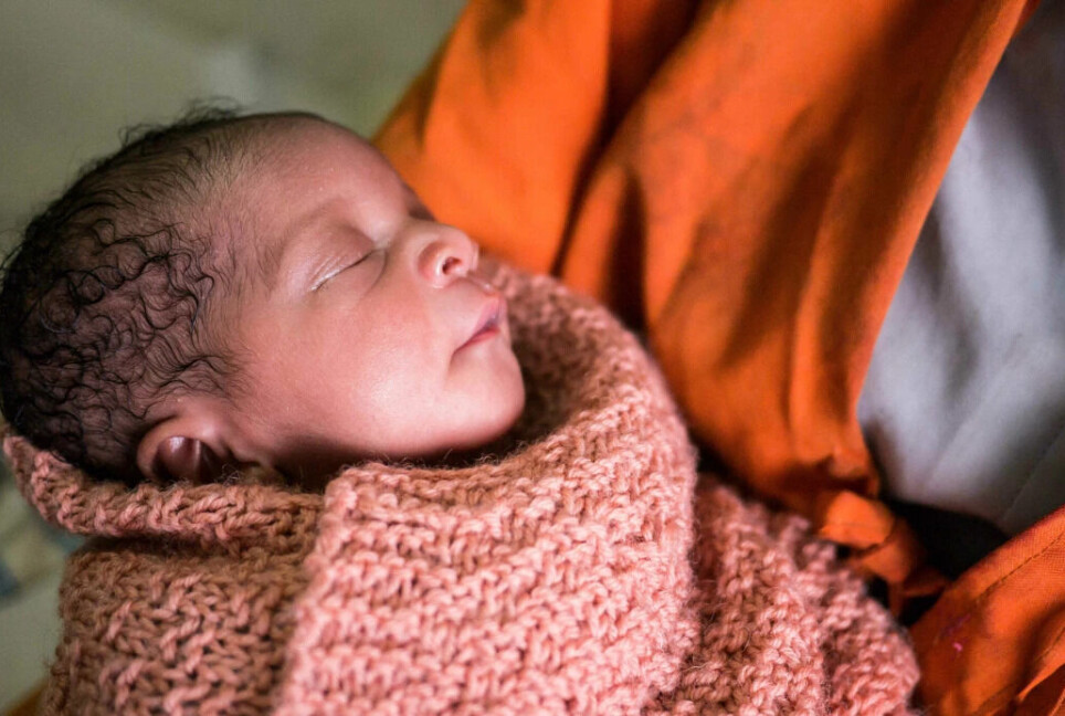 Newborn baby in a hospital in Tanzania.