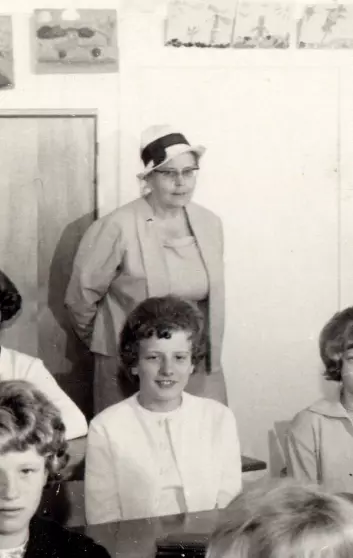 Caroline Moe (at the back) was an arts and crafts teacher. She was described by her students as strict but fair.