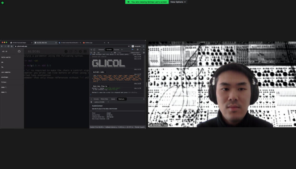 Qichao Lan developed the music programming language Glicol, and the webpage has around 5,000 visitors each month. In total, the number of visitors has exceeded 100,000.