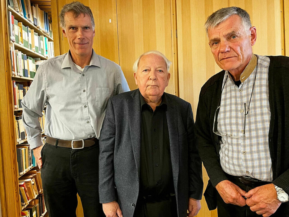 Historians Frode Færøy, Terje Halvorsen and Lars Borgersurd are perhaps the foremost researchers on the history of Communists during the Second World War. All have recently published books, partly based on the archive at Norway’s Resistance Museum in Oslo. A little bit of the archive is visible in the background.
