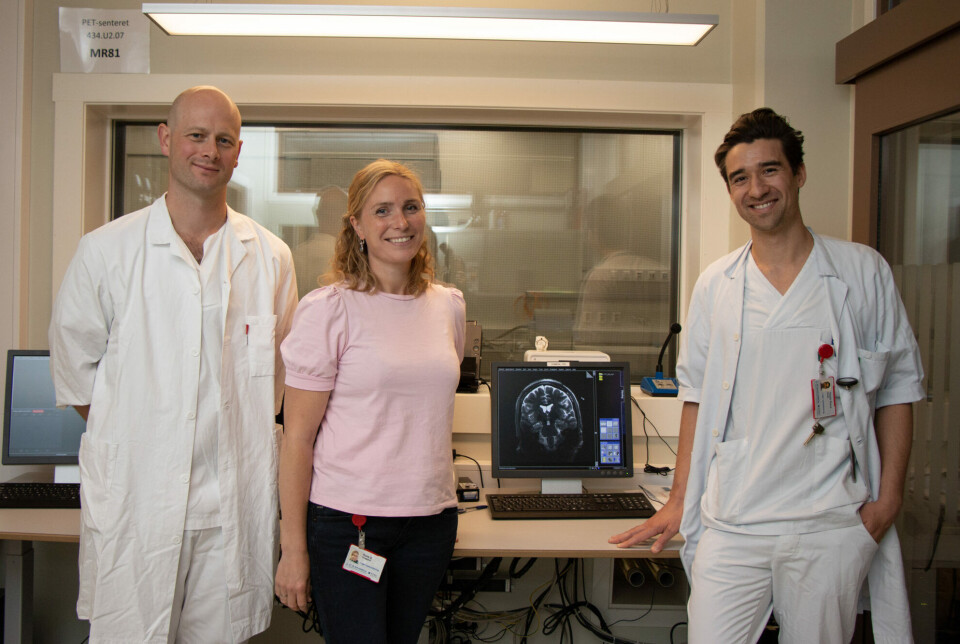 This is the first time in Norway that research has been conducted over time on a group of patients with this condition. From left: Erik Magnus Berntsen, Runa Geirmundsdatter Unsgård and Thanh P. Doan.