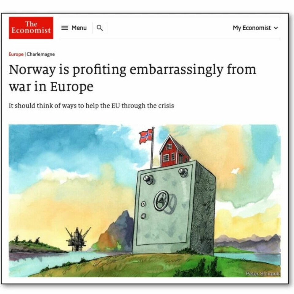 Norway is profiting embarrassingly from war in Europe, The Economist writes.