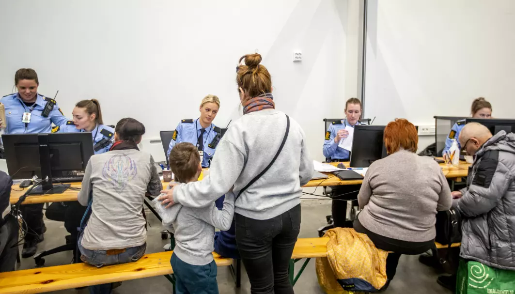 Ukrainian refugees registering at the National Arrival Centre at Råde, Viken, in Norway. A new report shows that many of them found it hard to find the right information from Norwegian authorities about their rights and various procedures for integration.