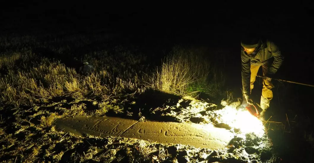 Using torches, petroglyph hunters in Norway’s Østfold region have been making a lot of new discoveries this autumn. This photo shows a find made on 15 October.