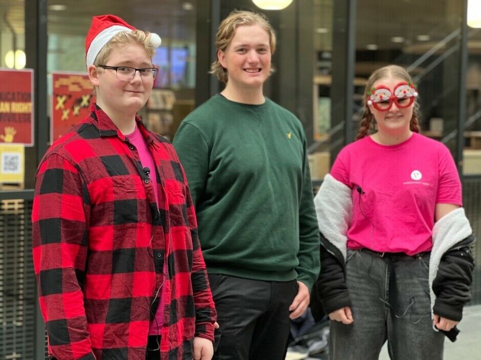 From left: Fabian Cleve Johansen, Jacob Even Sæterøy and Silje Celine Lien.