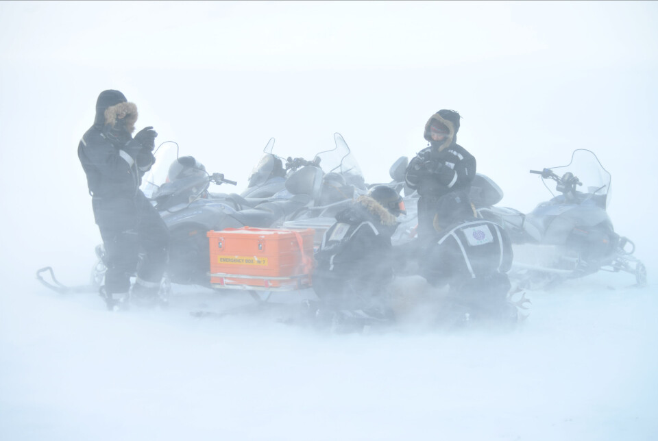 Fieldwork in the snow.